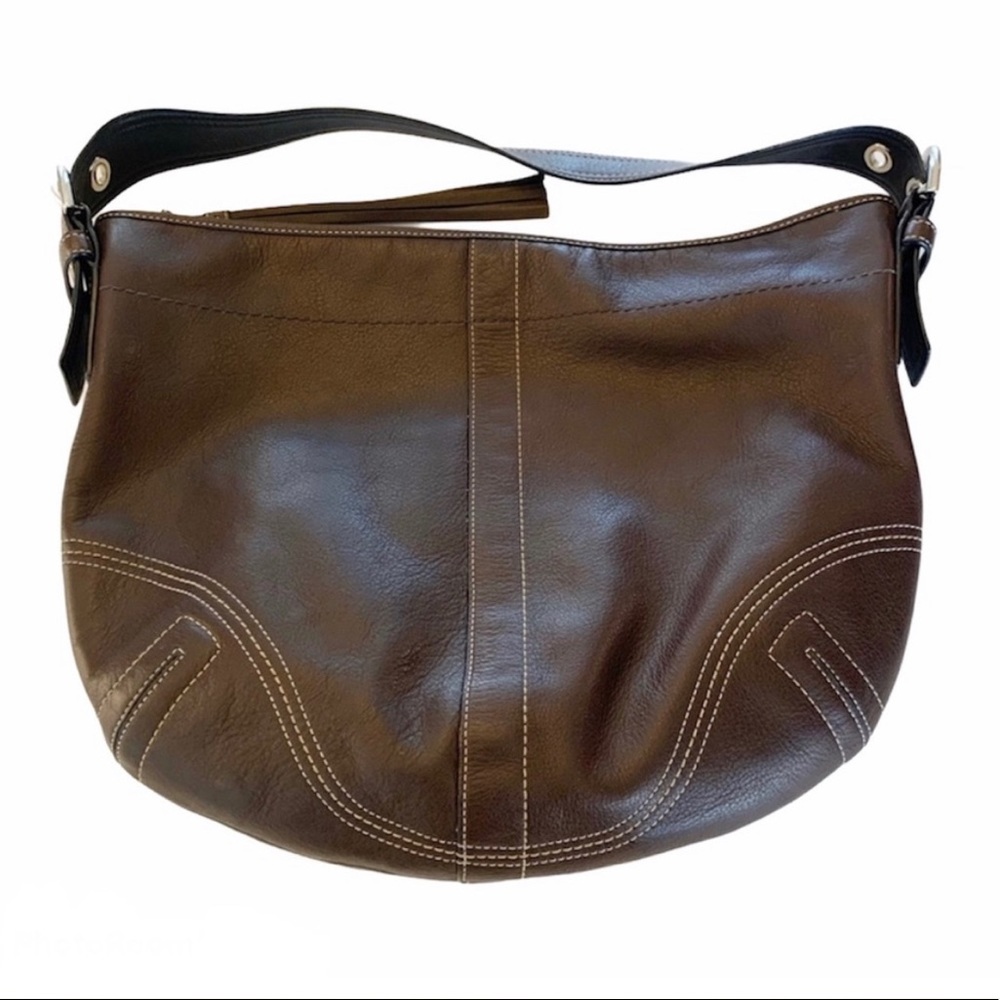 Coach Dark Brown Leather Hobo Bag